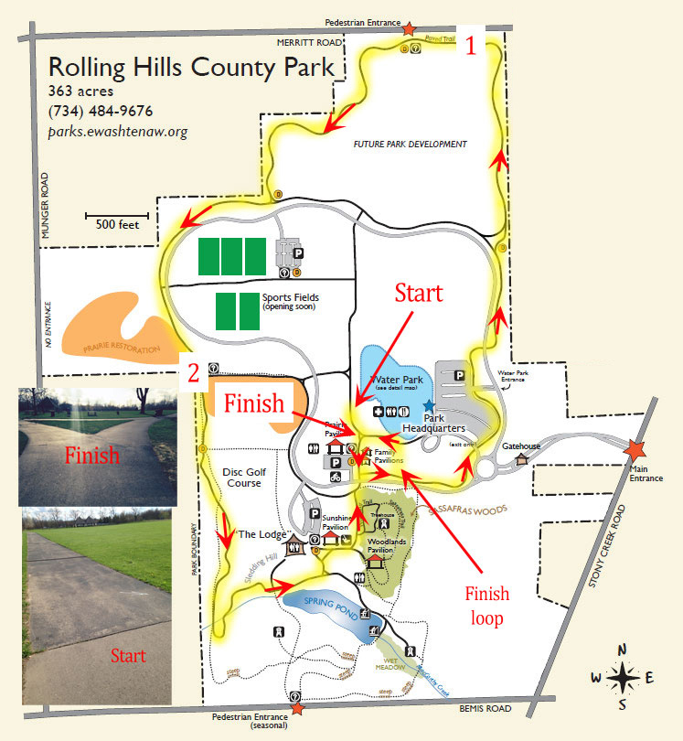Rolling Hills 5k route