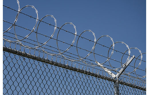 Razor wire at prison