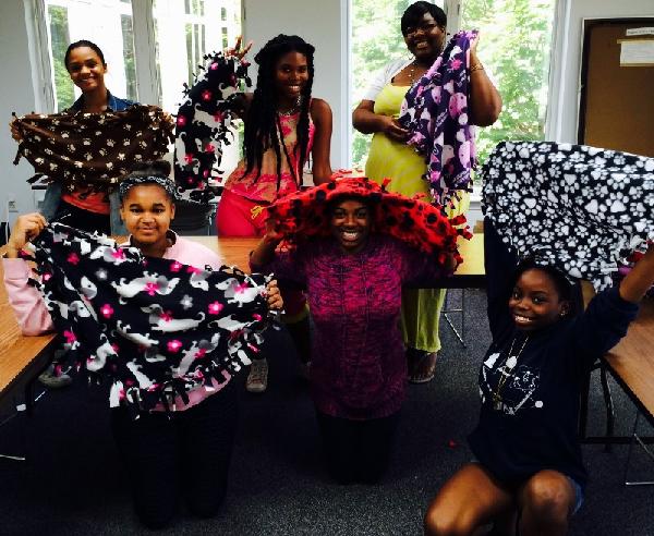 Girls Group shows off their snazzy blankets! 
